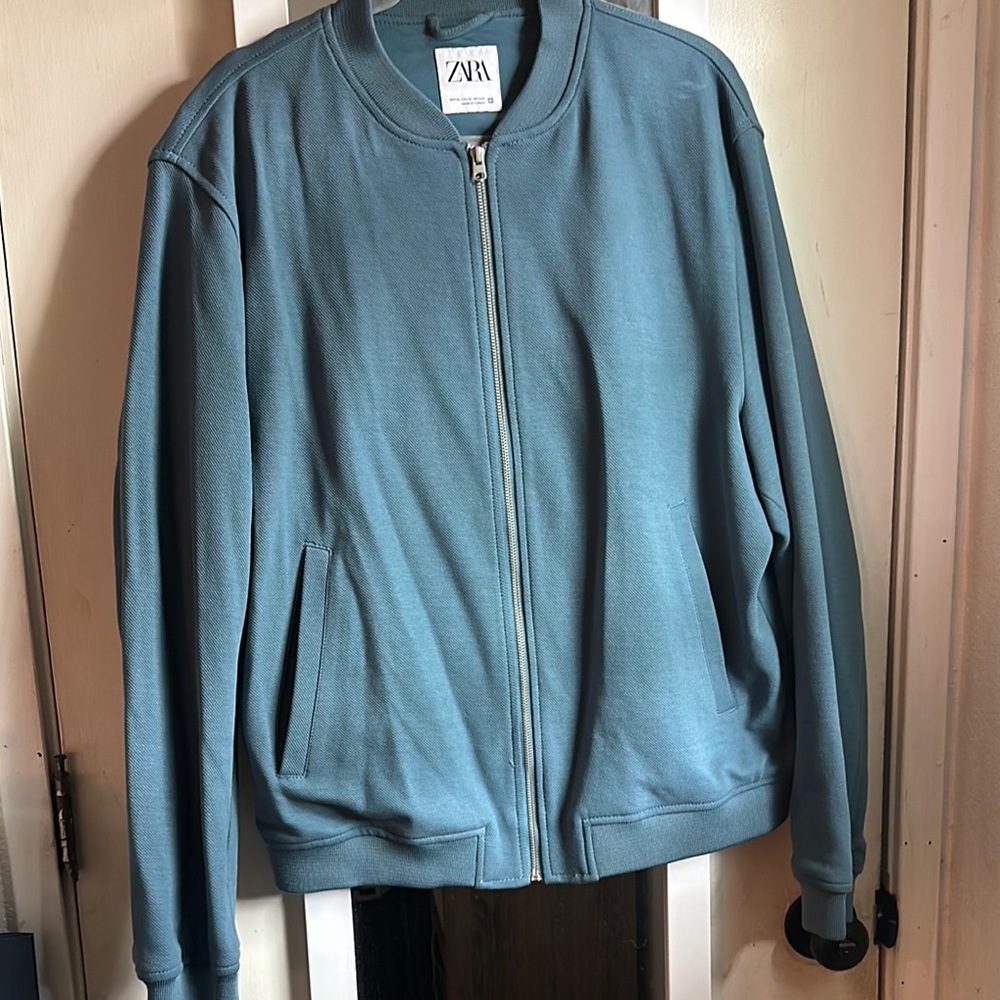 Zara Blue Zip-Up Jacket